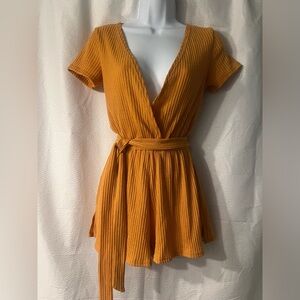 Mustard playsuit and/or bathing suit cover up